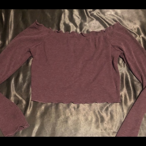 Purple, off the shoulder crop top - Picture 2 of 2